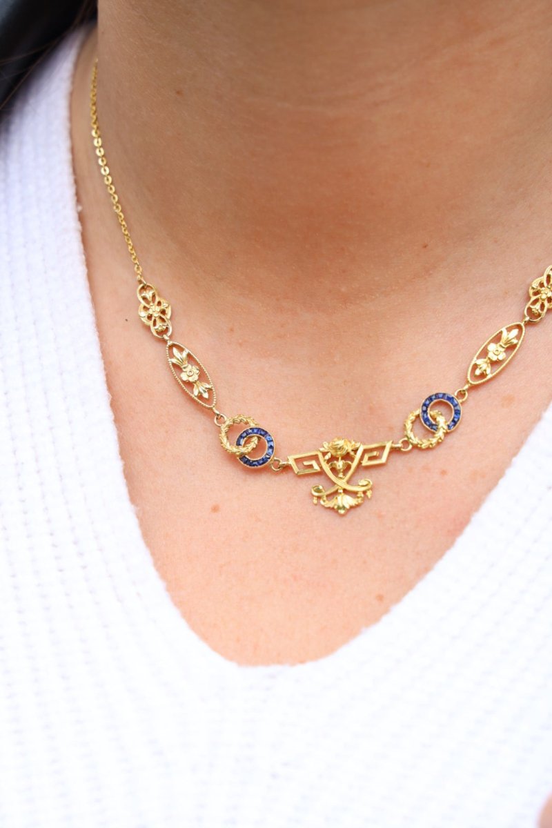 Collier en or jaune et saphirs - Castafiore