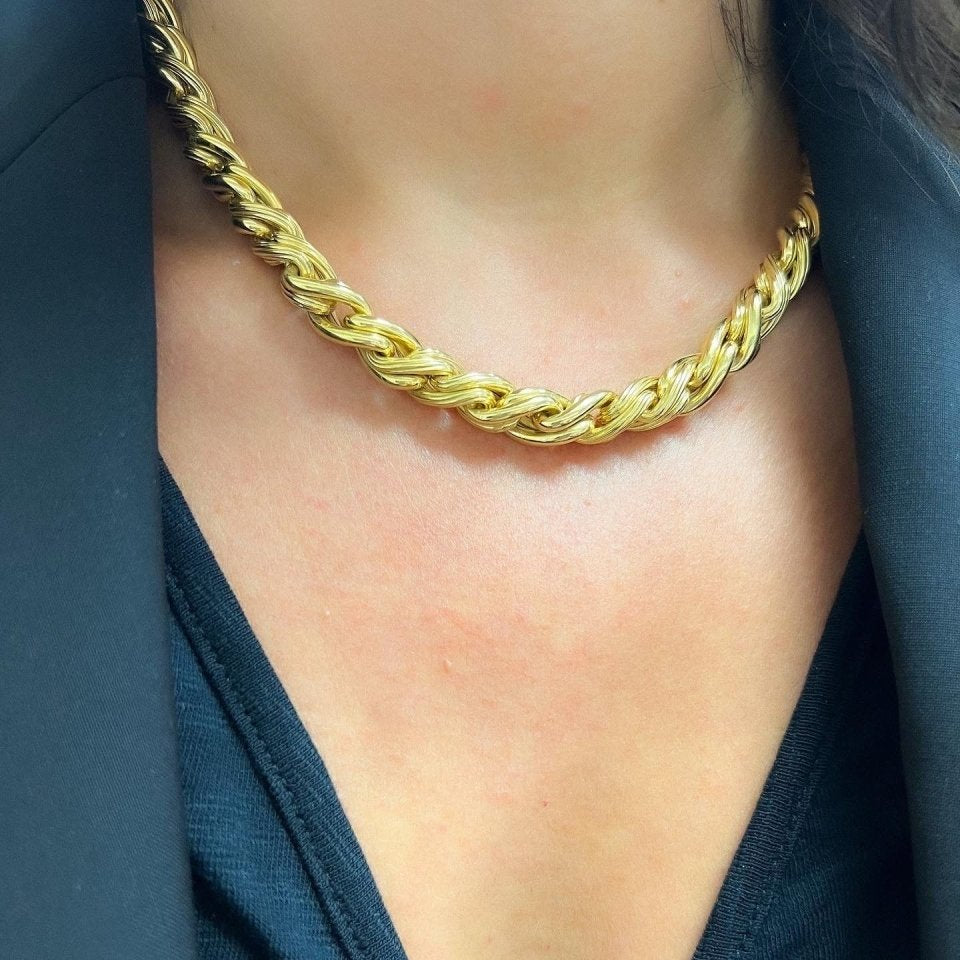 Collier en or jaune maille jaseron - Castafiore