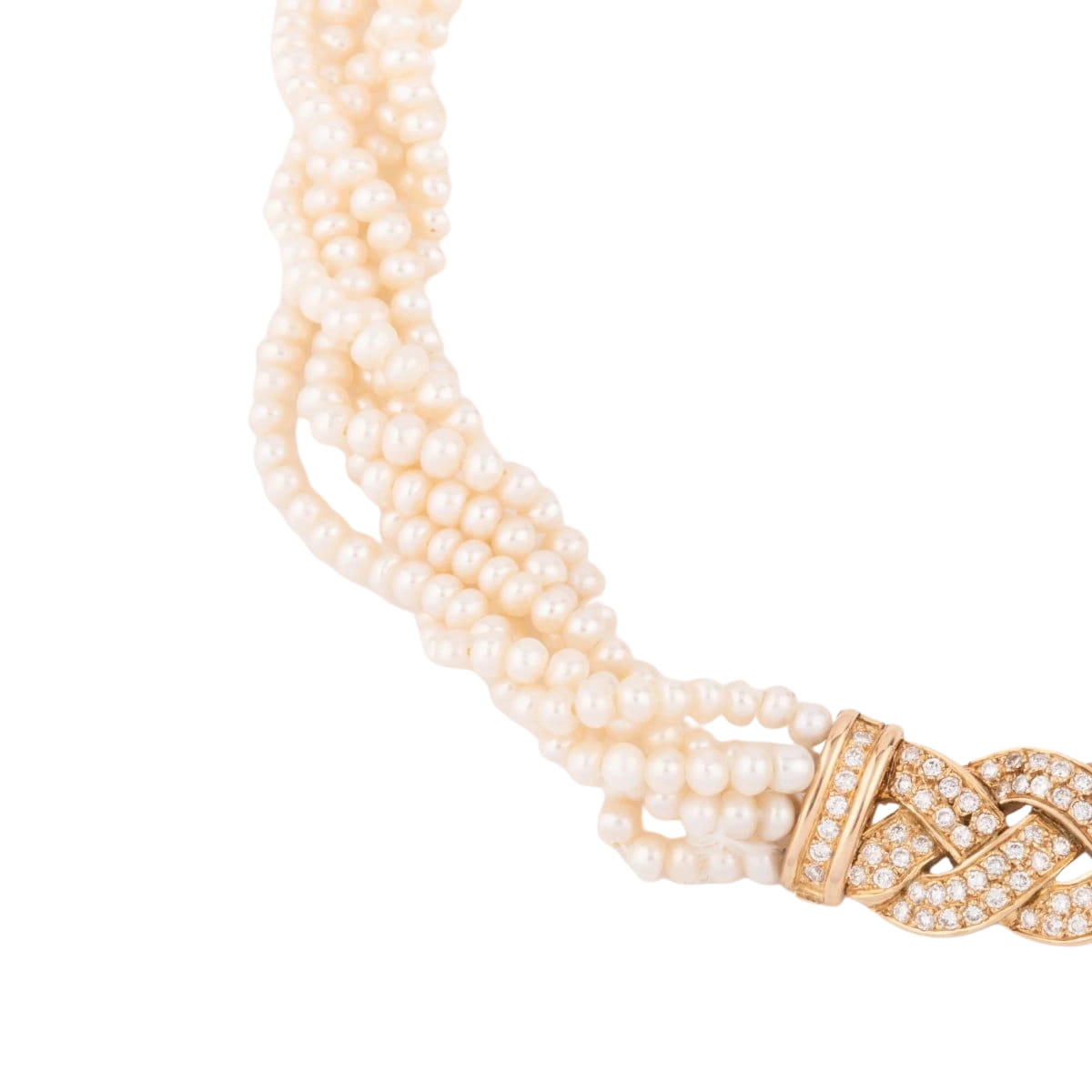 Collier en perles multirangs et fermoir en diamants - Castafiore