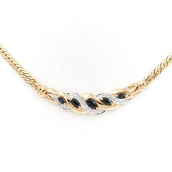 Collier Maille anglaise Or jaune Saphir - Castafiore
