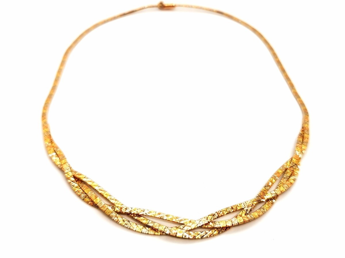 Collier Maille tressée en 3 ors - Castafiore