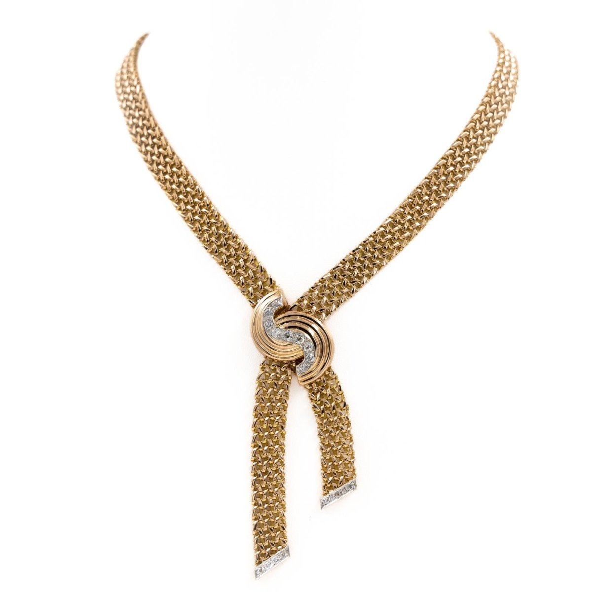 Collier Négligé en or jaune, platine et diamants - Castafiore