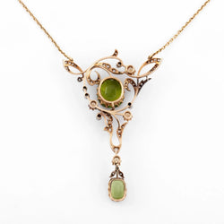 Collier or jaune et Argent Napoléon III orné de Péridot - Castafiore