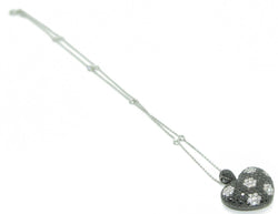 Collier ornée d'un pendentif formant un cœur en diamant noirs et blancs - Castafiore