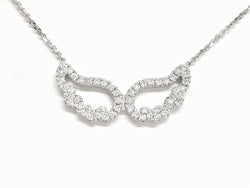Collier Pendentif Aile d'ange en or blanc et diamants - Castafiore