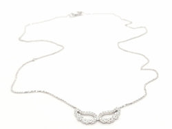 Collier Pendentif Aile d'ange en or blanc et diamants - Castafiore