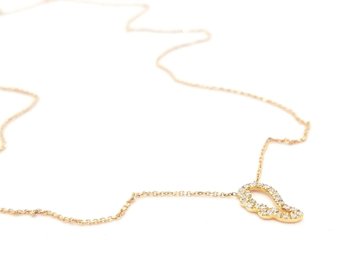 Collier Pendentif Aile d'ange en or rose et diamant - Castafiore