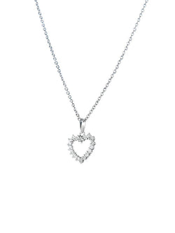 Collier Pendentif Coeur en or blanc et en diamants - Castafiore