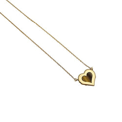 Collier pendentif, "Coeur", or jaune, oeil de tigre - Castafiore
