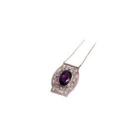 Collier Pendentif en or blanc et en améthyste et diamant - Castafiore