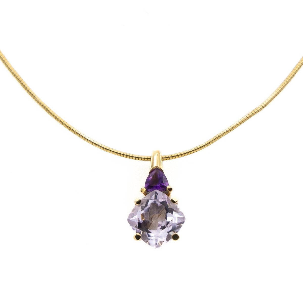 Collier Pendentif en or jaune et améthystes - Castafiore