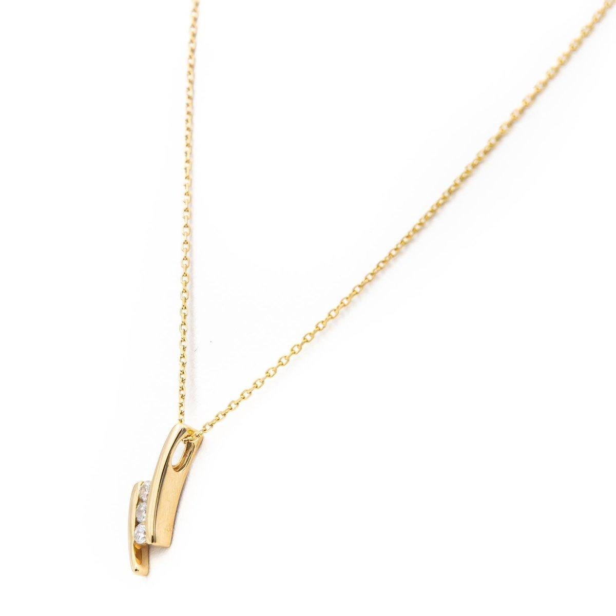 Collier Pendentif en or jaune et diamants - Castafiore