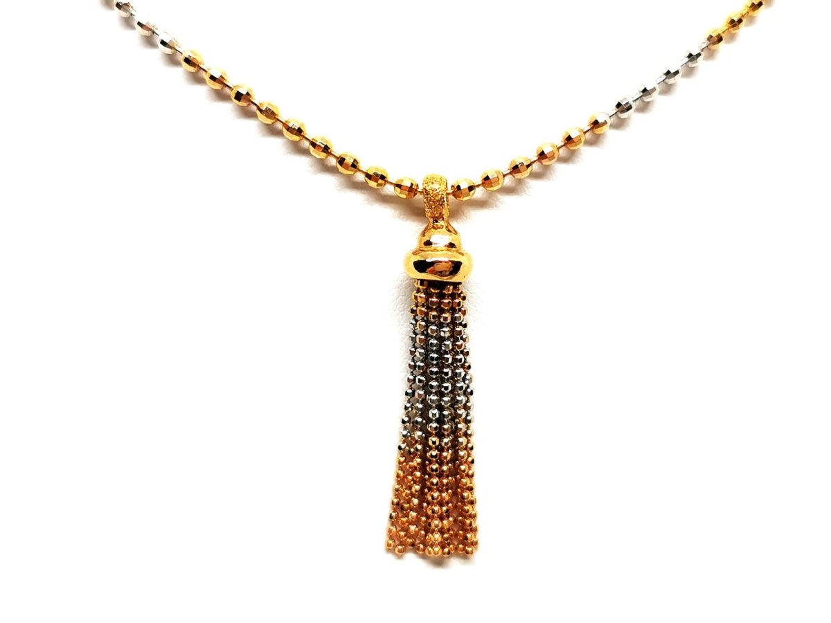 Collier Pendentif maille boule en 3 ors - Castafiore