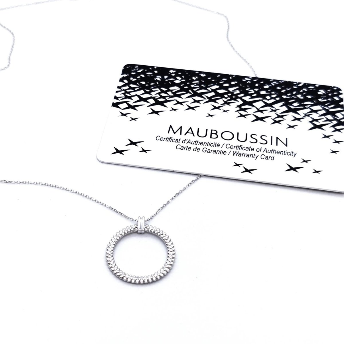 Collier Pendentif MAUBOUSSIN "Le premier jour" en or blanc - Castafiore