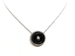 Collier Pendentif noir en or blanc et diamants - Castafiore