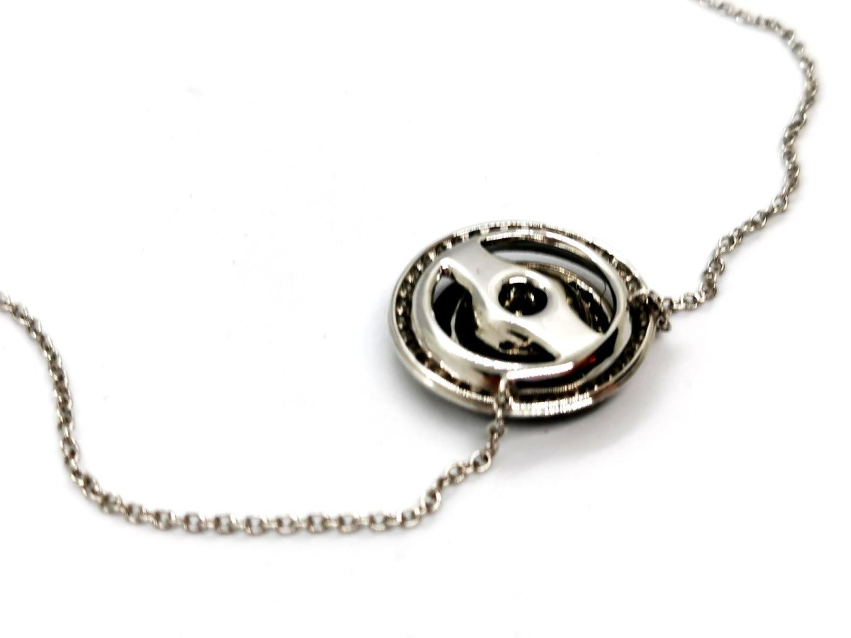 Collier Pendentif noir en or blanc et diamants - Castafiore