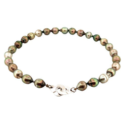 Collier Ras de cou DINH VAN "Menottes R15" en or blanc et perles de Tahiti - Castafiore