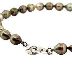 Collier Ras de cou DINH VAN "Menottes R15" en or blanc et perles de Tahiti - Castafiore