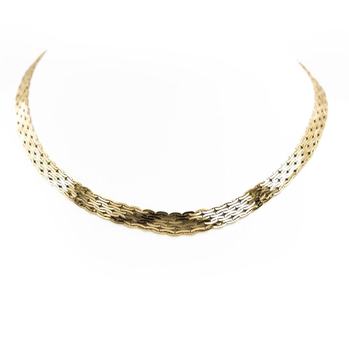 Collier Ras de cou maille en or jaune - Castafiore