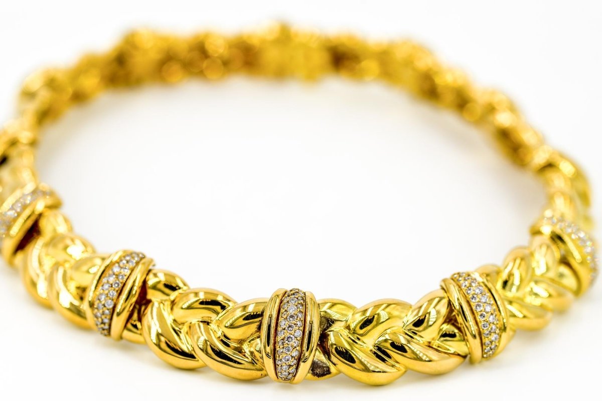 Collier Ras de cou OJ PERRIN en or jaune et diamants - Castafiore