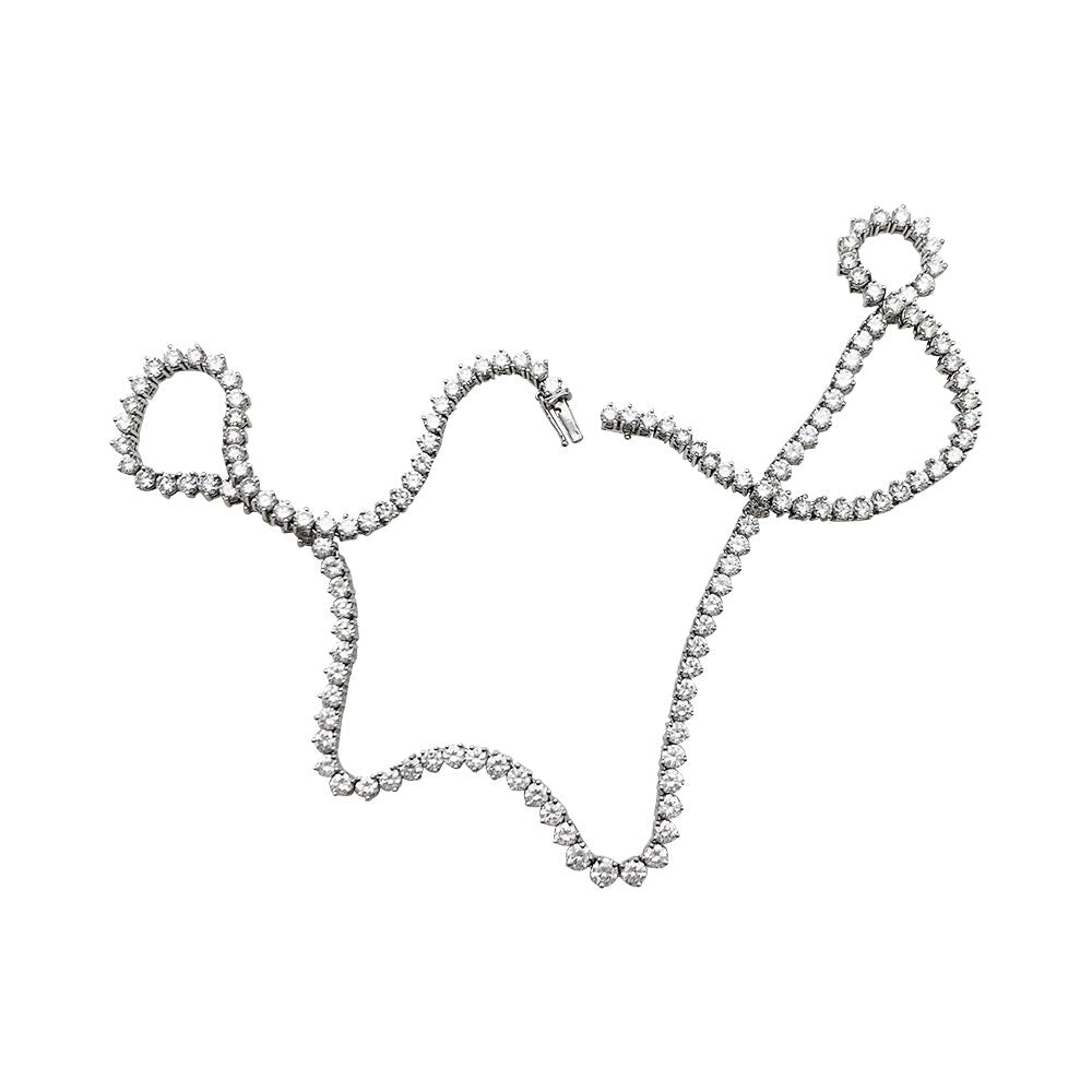 Collier rivière diamants en or blanc - Castafiore