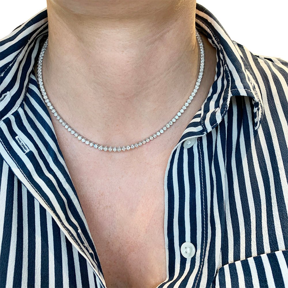 Collier rivière diamants en or blanc - Castafiore