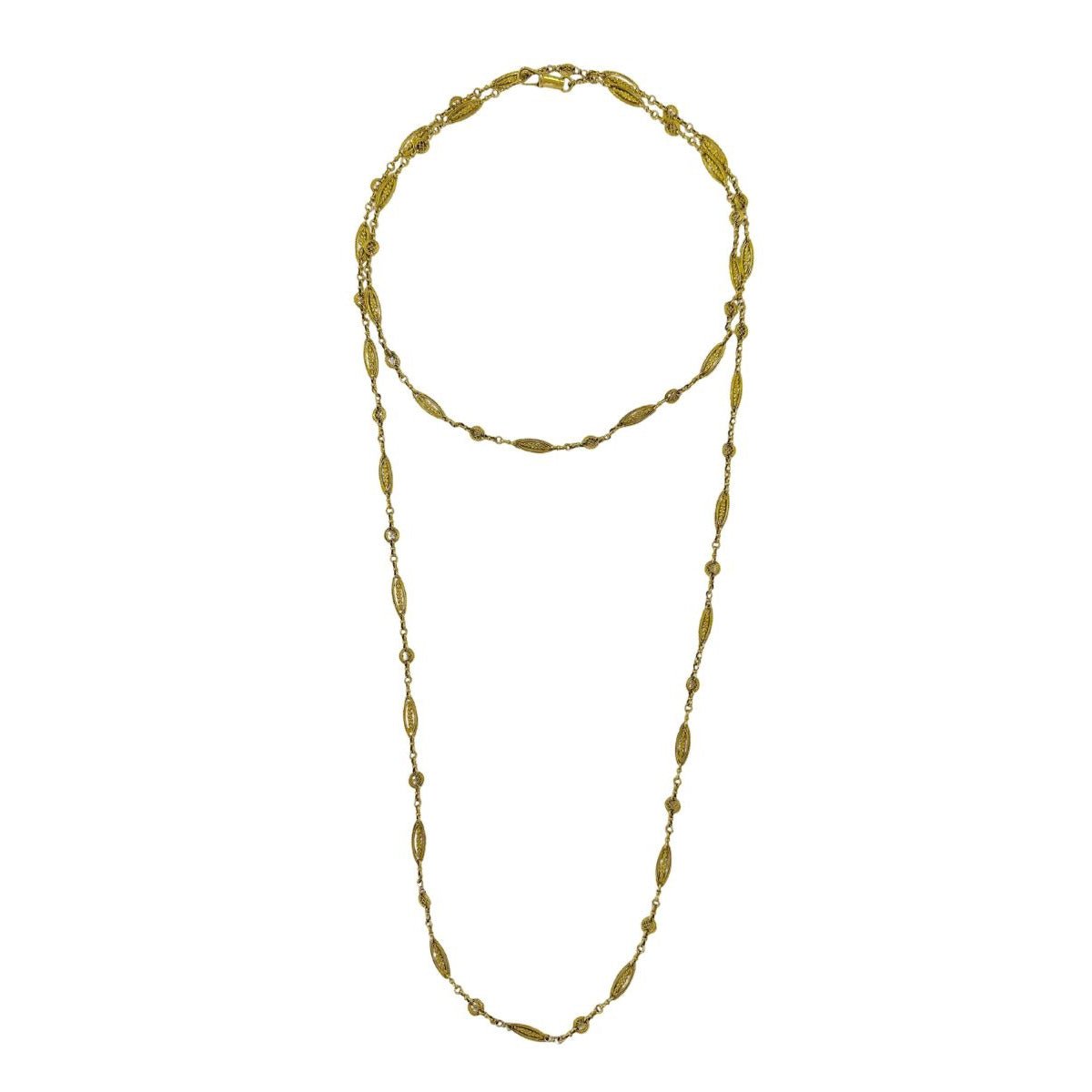 Collier Sautoir en or jaune filigrané - Castafiore