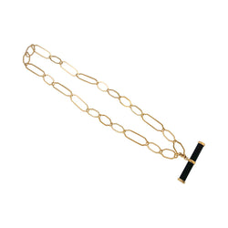 Collier Sautoir POMELLATO "Victoria" en or rose et jais - Castafiore