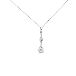 Collier style Art Déco en or blanc platine et diamants - Castafiore