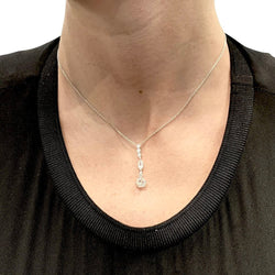 Collier style Art Déco en or blanc platine et diamants - Castafiore