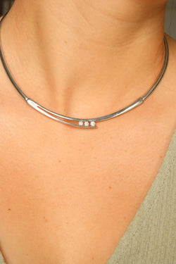 Collier Trilogie Or blanc Diamant - Castafiore