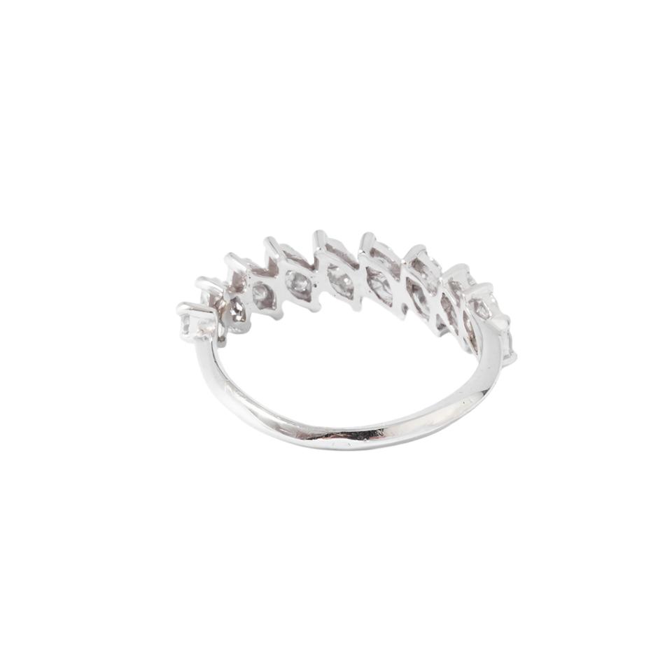 Demie alliance en or gris et diamant - Castafiore