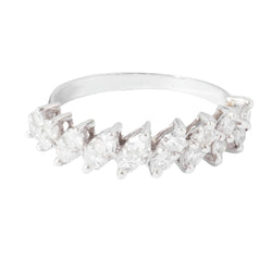 Demie alliance en or gris et diamant - Castafiore