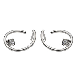 Dinh Van Boucles d'oreilles Créoles Le Cube Diamant Or blanc Diamant - Castafiore