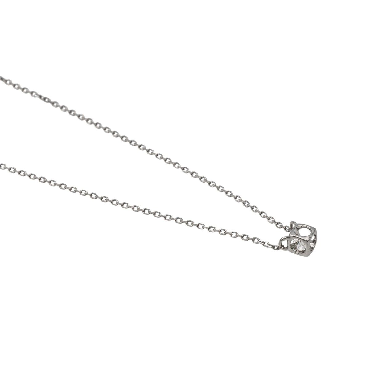 Dinh Van Collier Le Cube Diamant Or blanc Diamant - Castafiore