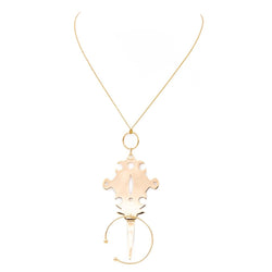 Ginette NY Collier Jumbo Tanger on Chain Or rose - Castafiore