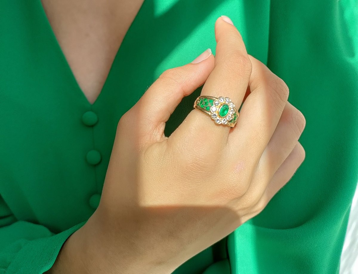 Korloff Bague Marguerite émeraude Diamants - Castafiore