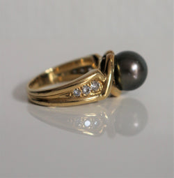 Bague Perle De Tahiti Et Diamants