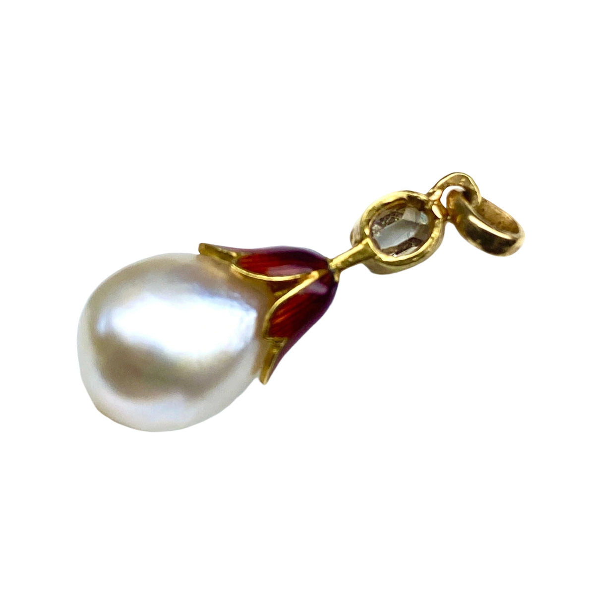 Pendentif perle fine , diamant ,or ,époque vers 1900
