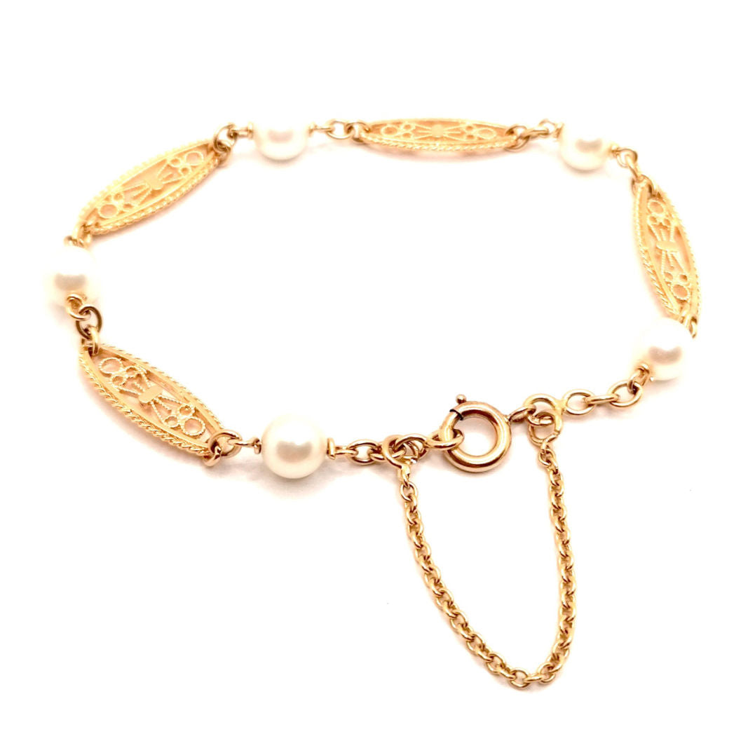 Bracelet perles maille filigrane