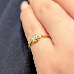 Bague Solitaire en or jaune et diamant