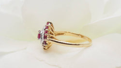 Bague or jaune, rubis et diamants