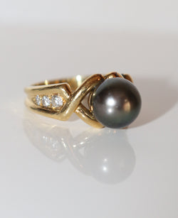 Bague Perle De Tahiti Et Diamants