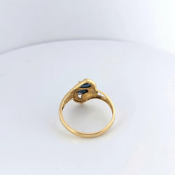 Bague en or jaune diamants et saphirs