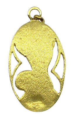 Médaille en or 18 carats représentant la Vierge et Jesus