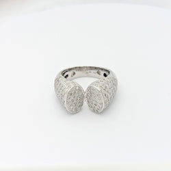 Bague or blanc et pavage diamants