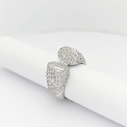 Bague or blanc et pavage diamants