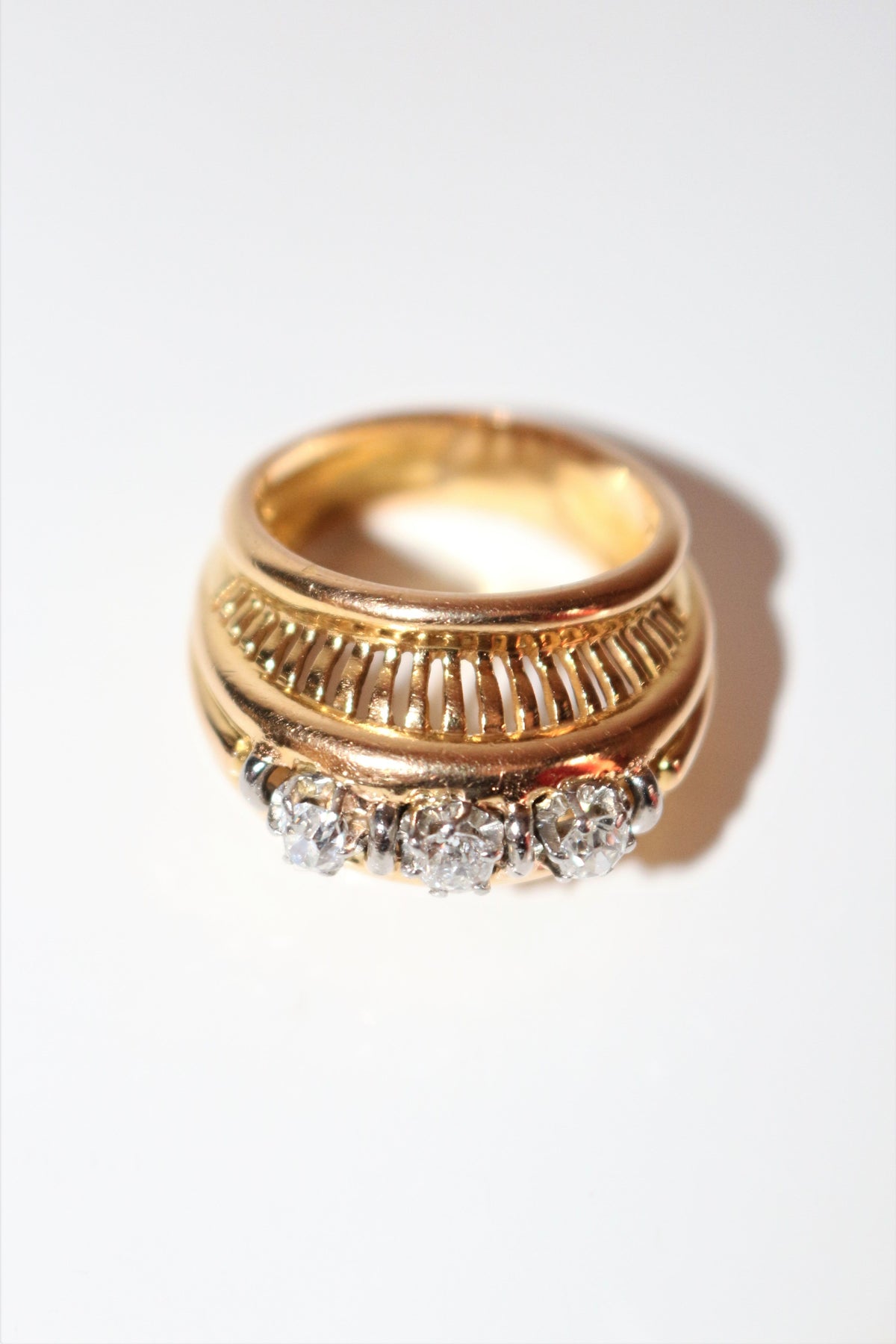 Bague Rétro Trilogie De Diamants