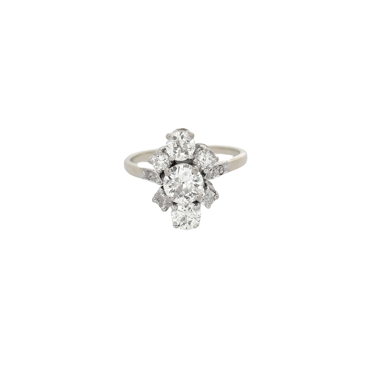 Bague en or blanc et diamants