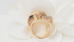 Bague Tank en or jaune, diamants et rubis